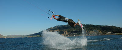 practicing tricks at Hood River sandbar